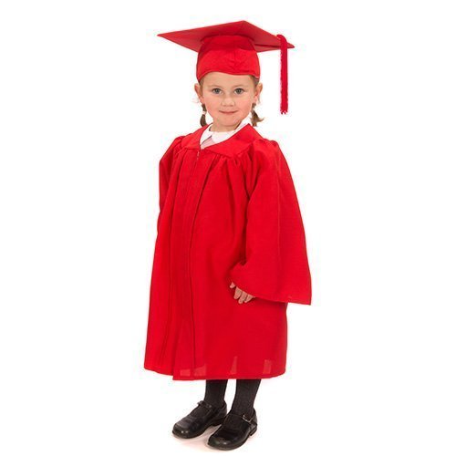 Child in graduation gown red colour