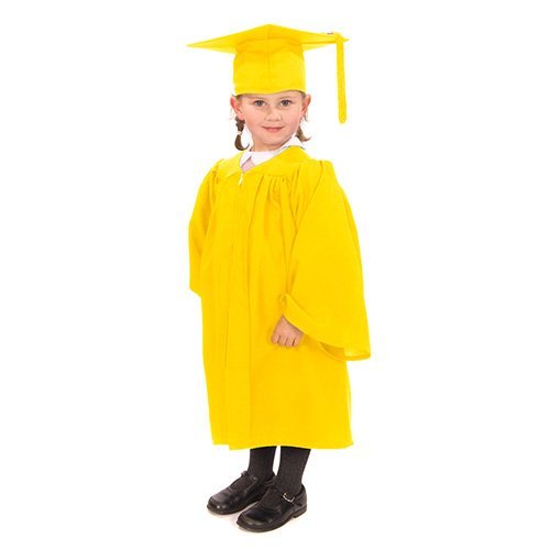 Child in graduation gown yellow colour