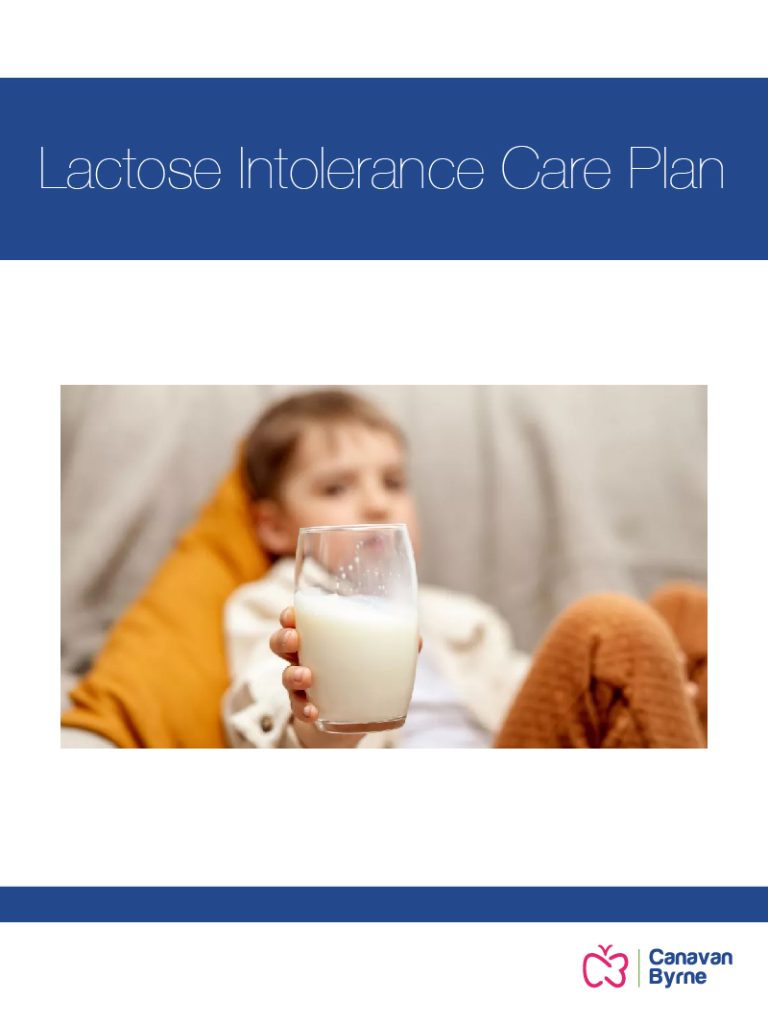 Lactose Intolerance Care Plan - Early Years Shop