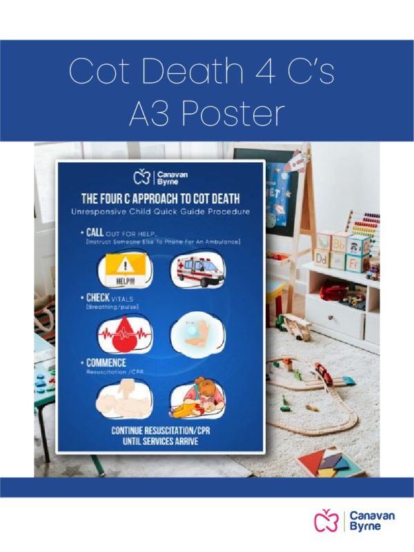 Cot Death "4 Cs" A3 WipeClean Poster Early Years Shop