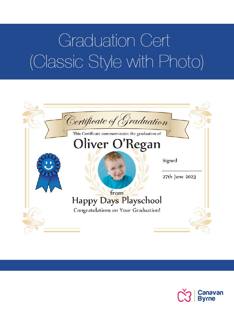 Graduation Cert - Classic Style with Photo