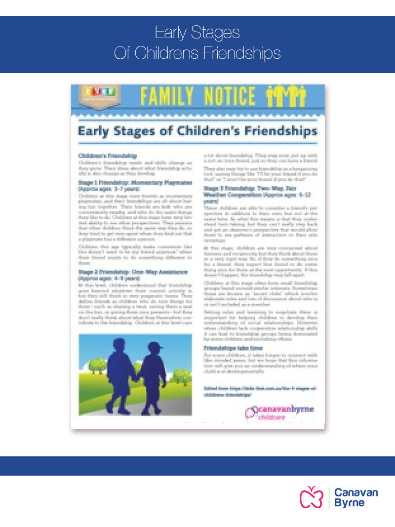 Early Stages Of Childrens Friendships